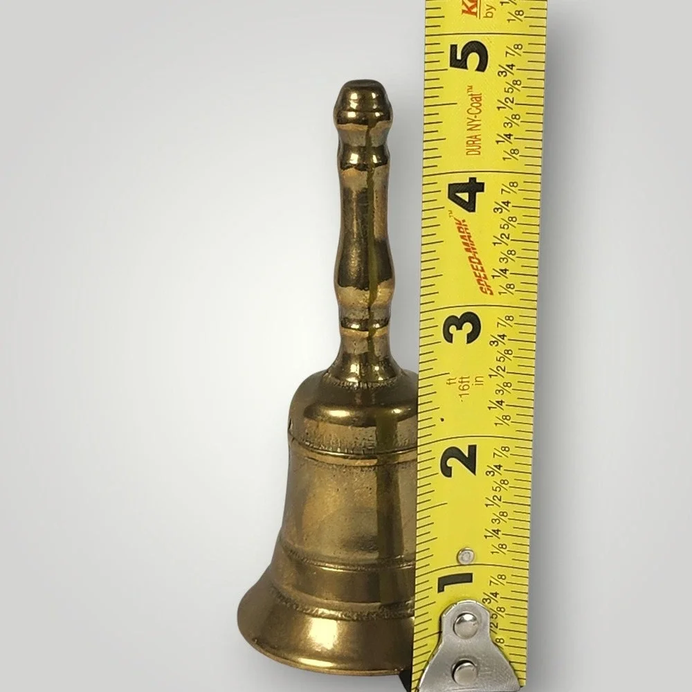 Brass Hand Bell Gold Vintage Style Service Dinner Bell Victorian Dark Academia